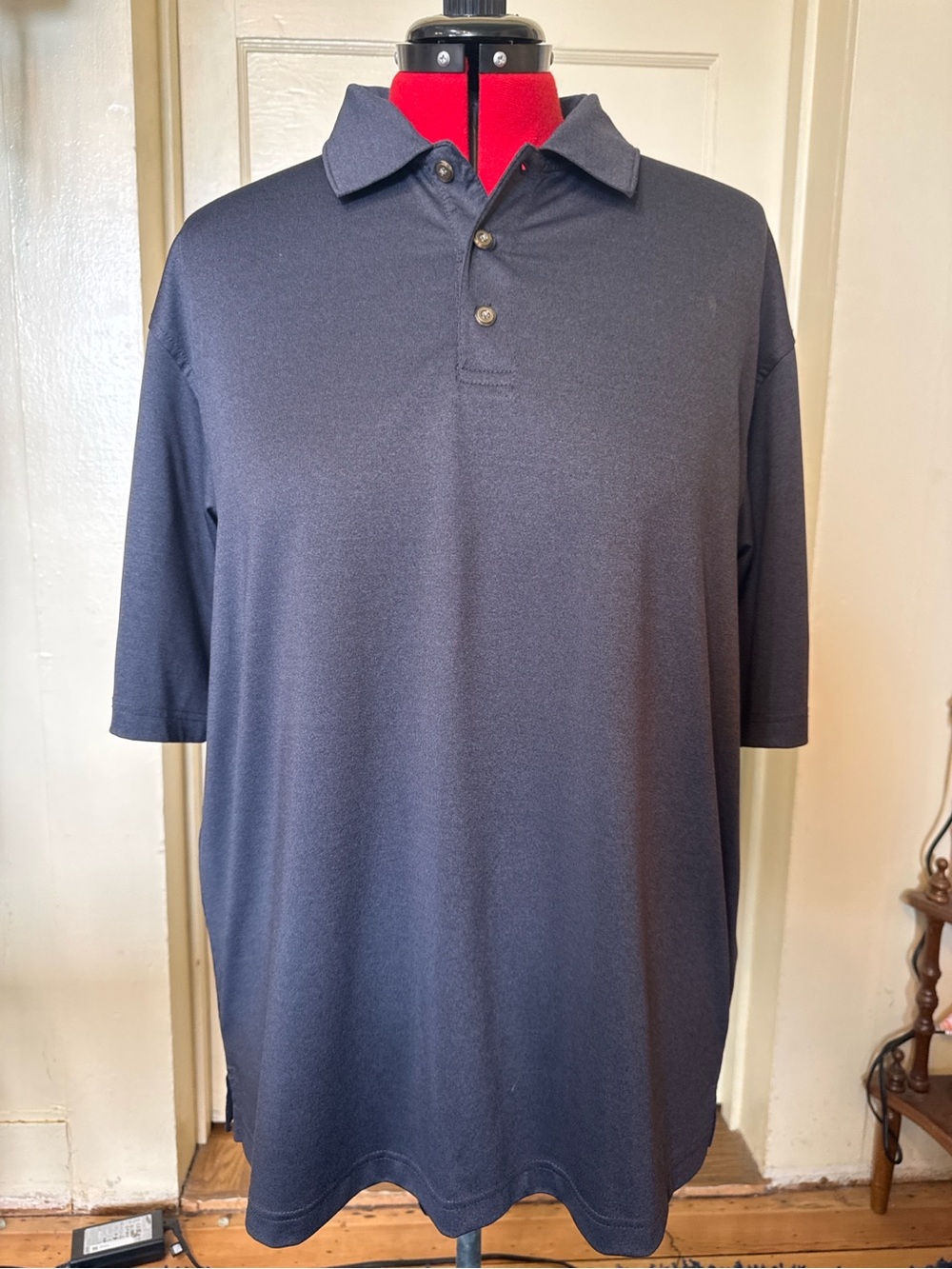 Kirkland Signature Men’s XL Performance Polo Navy Blue Stretch Golf Shirt